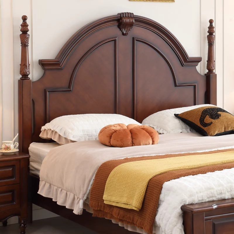 Four Poster Panel Solid Wood Bed Frame