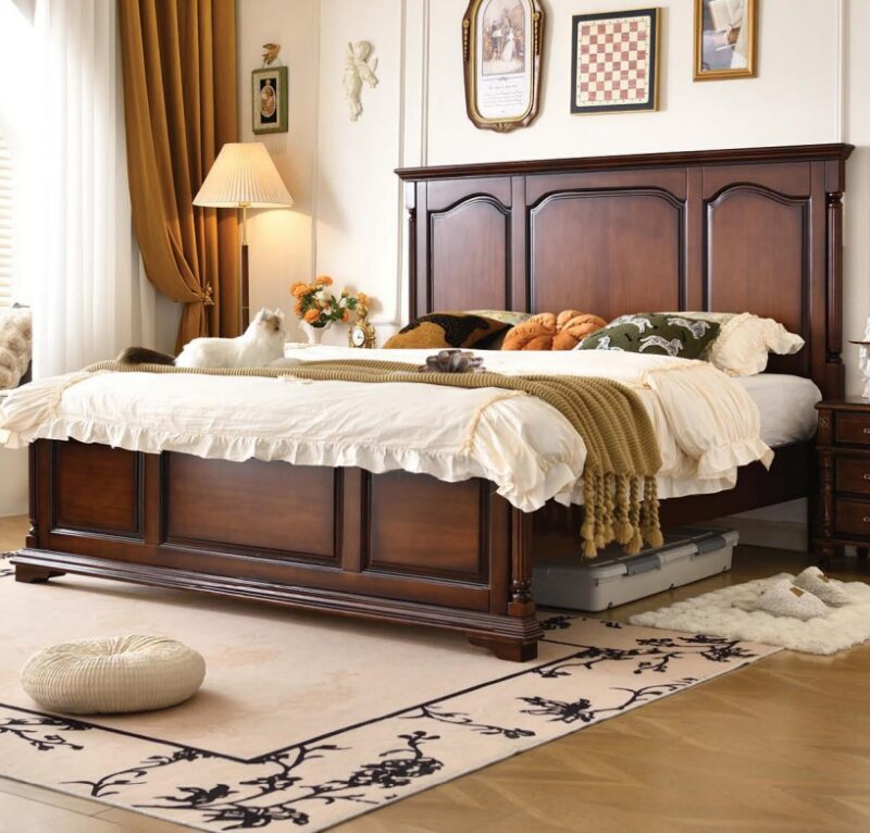 Grand American Solid Wood Platform Bed - Bedroom furniture - QONKA HOME