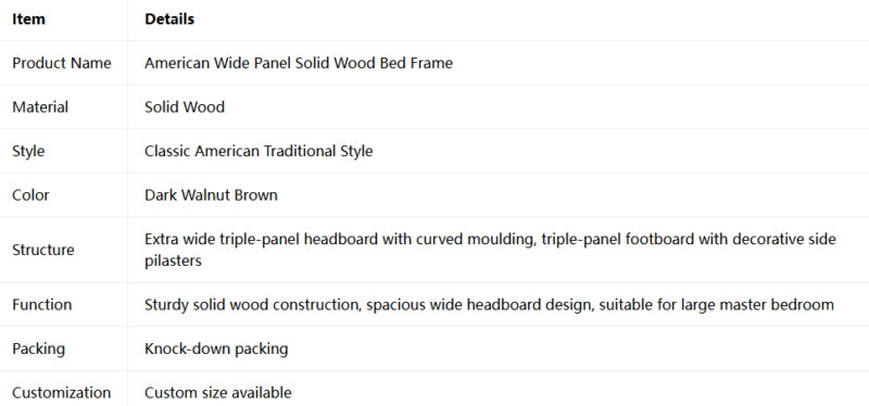 Grand American Solid Wood Platform Bed