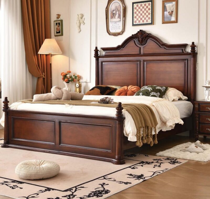 Solid Wood Platform Bed - Bedroom furniture - QONKA HOME