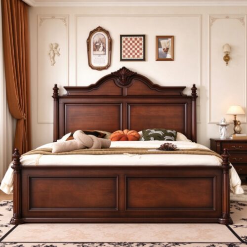 Solid Wood Platform Bed - Bedroom furniture - QONKA HOME