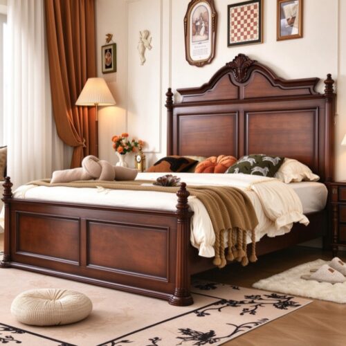 Solid Wood Platform Bed - Bedroom furniture - QONKA HOME