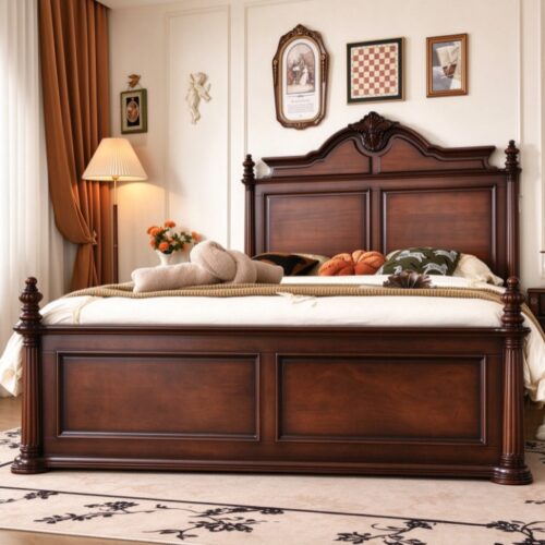 Solid Wood Platform Bed - Bedroom furniture - QONKA HOME