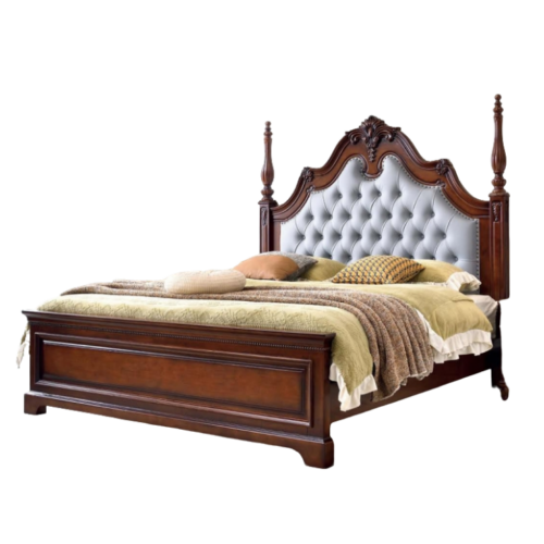 Tall Spindle Post Solid Wood Bed - Bedroom furniture - QONKA HOME