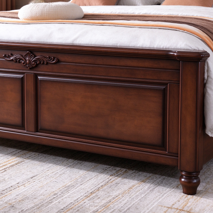 Arched Crown Solid Wood Bed