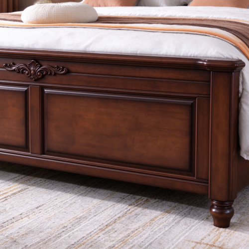 Arched Crown Solid Wood Bed - Bedroom furniture - QONKA HOME