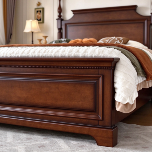 Classic Solid Wood Bed - Bedroom furniture - QONKA HOME