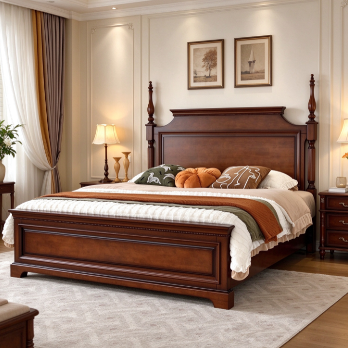 Classic Solid Wood Bed