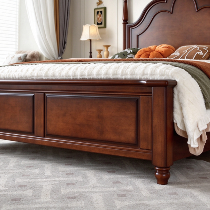 Scalloped  Solid Wood Bed