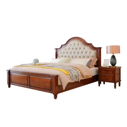 Traditional Solid Wood Bed - Bedroom furniture - QONKA HOME