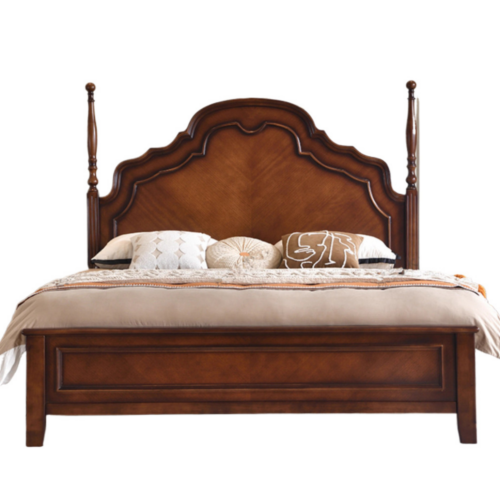 Scalloped  Solid Wood Bed - Bedroom furniture - QONKA HOME