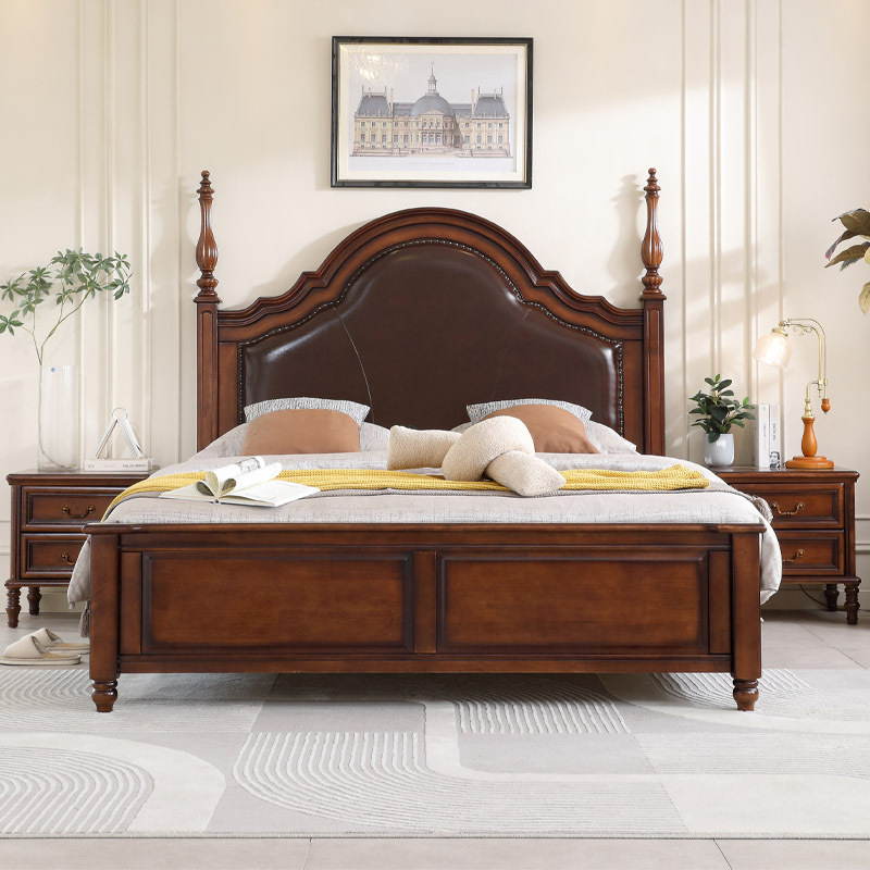 Bed With Leather Upholstered Headboard