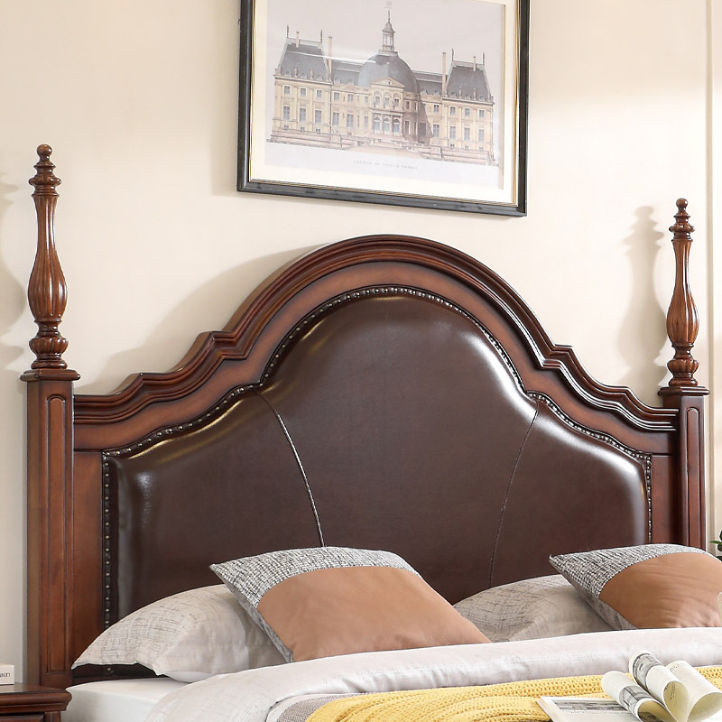 Bed With Leather Upholstered Headboard