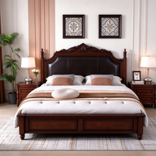 Solid Wood Bed Frame - Bedroom furniture - QONKA HOME