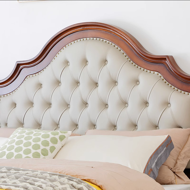 Vintage Scalloped Top Wooden Bed