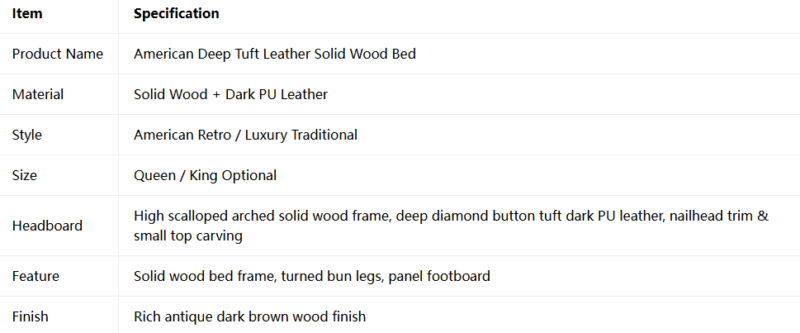 Retro Curved Wooden Bed