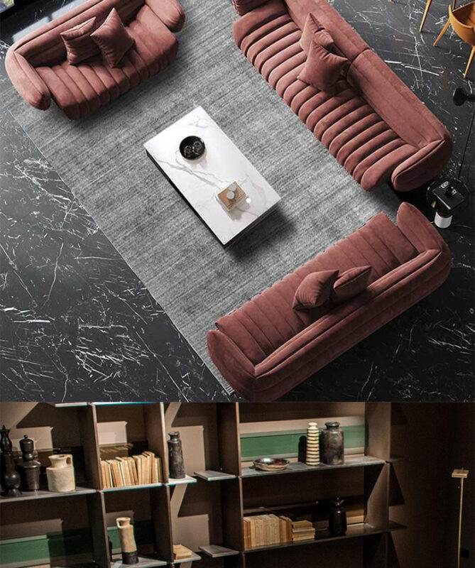 Modern Italian Minimalist Sofa, Banana Boat Sofa, Living Room Furniture