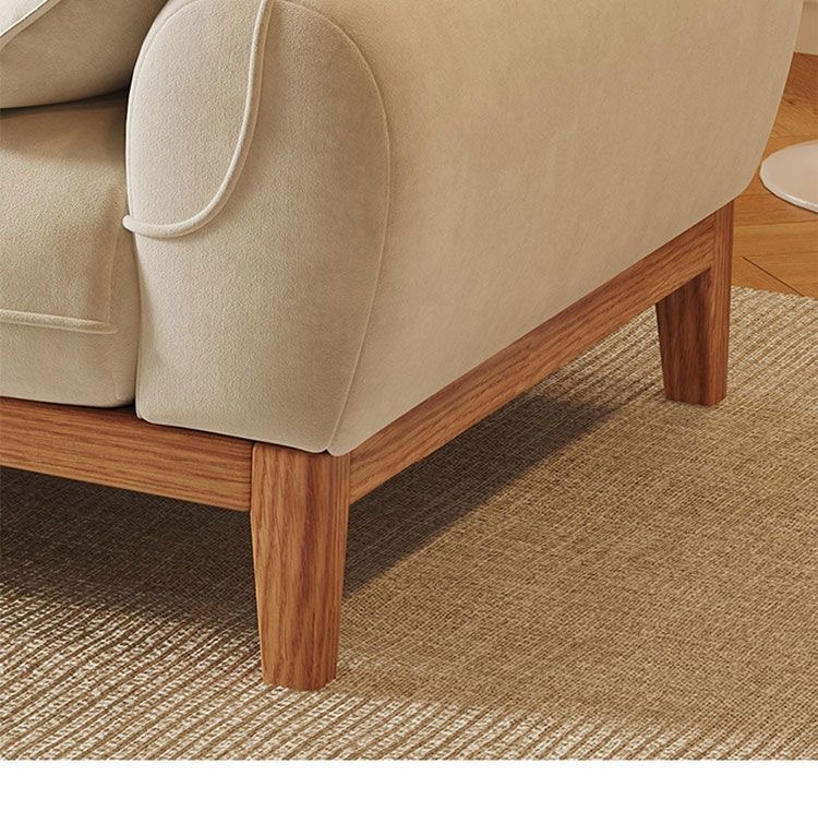 QONKA Solid Wood Dining Chair Leather, lamb wool Upholstered Cushion product detail image