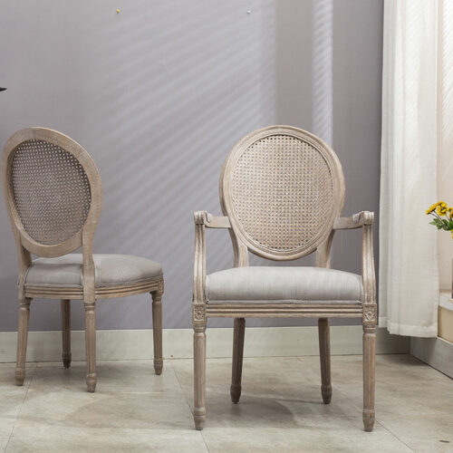 QONKA Solid Wood Dining Chair Leather, lamb wool Upholstered Cushion product detail image