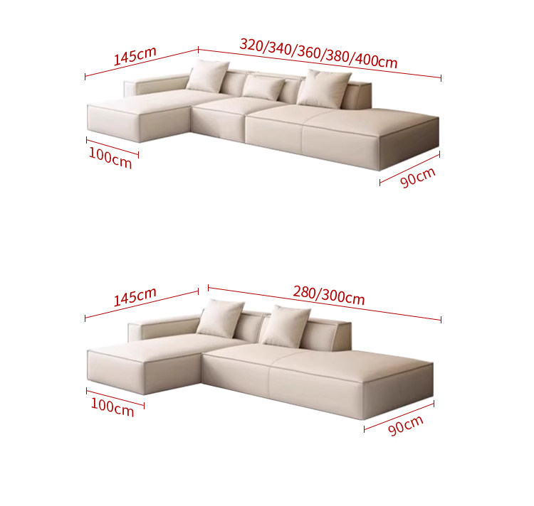 Italian-style, Light-luxury, Minimalist Modern Sofa with Straight-line Cushions