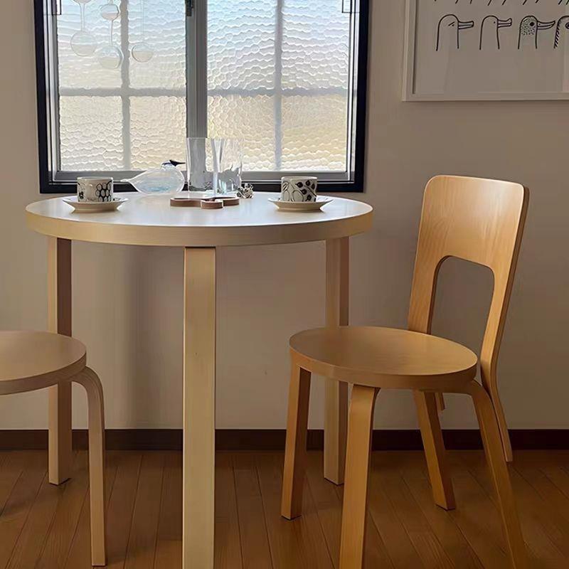 Solid Wood Artek Designer Dining Chair Cream Style Vintage China Origin Home Furniture