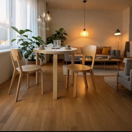 Solid Wood Artek Designer Dining Chair Cream Style Vintage China Origin Home Furniture - Solid wood dining chair - QONKA HOME