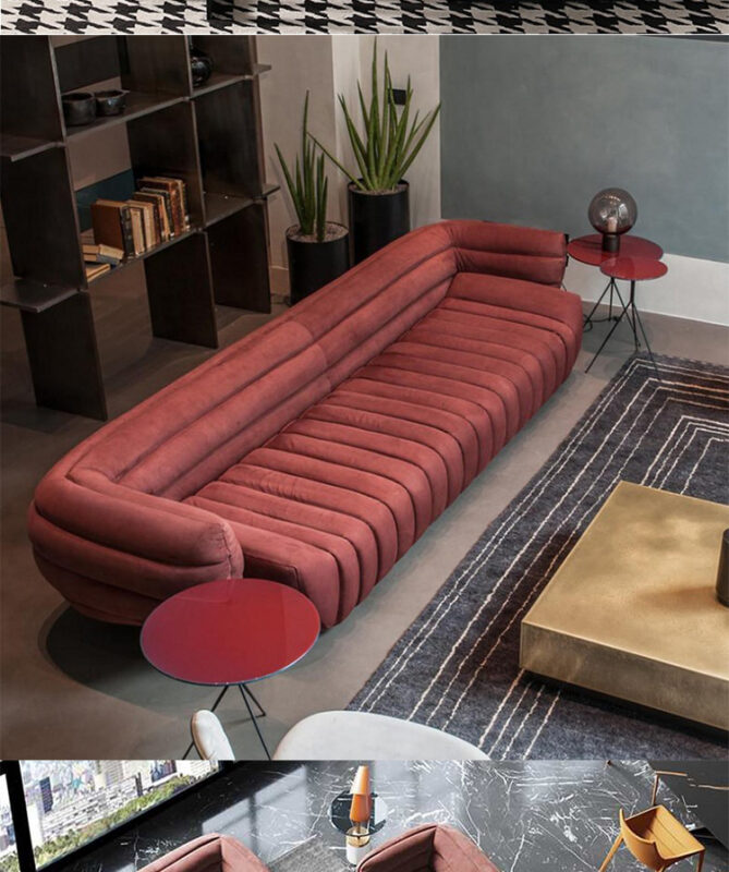Modern Italian Minimalist Sofa, Banana Boat Sofa, Living Room Furniture