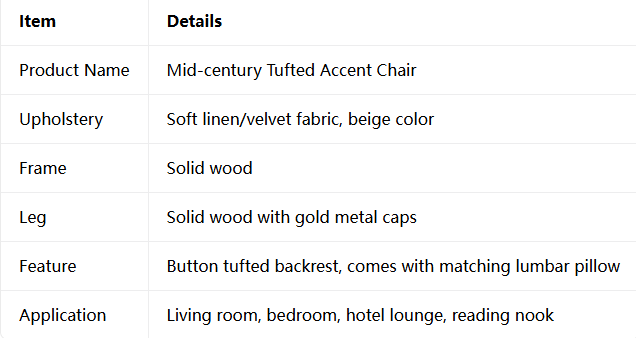 Mid-century Tufted Accent Chair