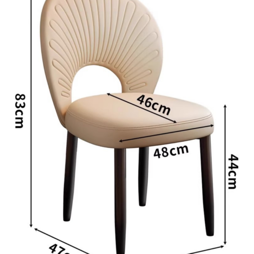 Modern Seashell  Dining Chair Upholstered Faux Leather Dining Chair Modern Leisure Chair for Hotel Bistro Makeup Room - Me...