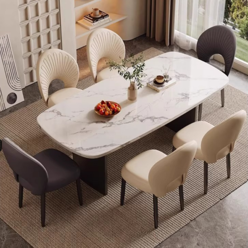 Modern Seashell  Dining Chair Upholstered Faux Leather Dining Chair Modern Leisure Chair for Hotel Bistro Makeup Room - Me...