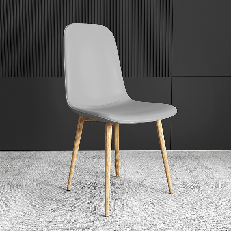 pu Leather Dining Chair, Modern Side Chair With Black Legs Gold Tip, Luxury Restaurant Home Dining Room