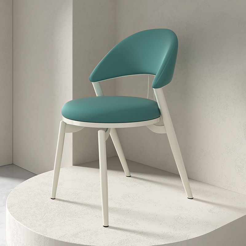 Italian Style Luxury Leather Dining Chair With Metal Legs