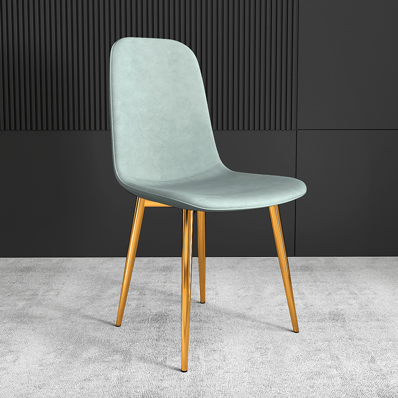 pu Leather Dining Chair, Modern Side Chair With Black Legs Gold Tip, Luxury Restaurant Home Dining Room