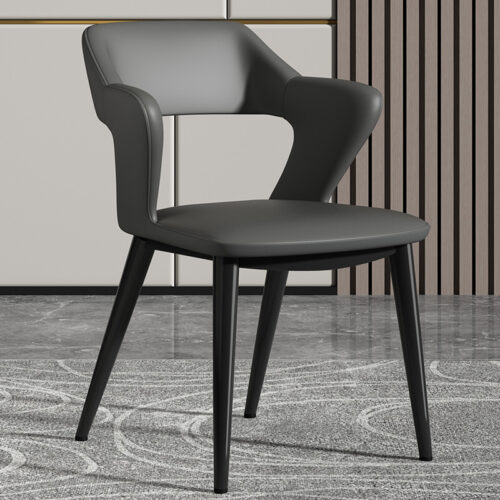 Italian Minimalist Two-tone Upholstered Dining Chair Hollow Cutout Back Armchair for Dining Room and Commercial Use - Meta...