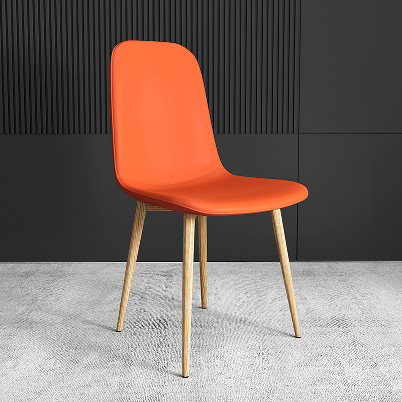 pu Leather Dining Chair, Modern Side Chair With Black Legs Gold Tip, Luxury Restaurant Home Dining Room