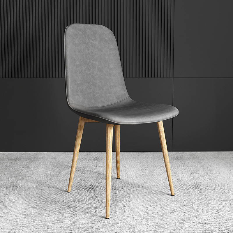 pu Leather Dining Chair, Modern Side Chair With Black Legs Gold Tip, Luxury Restaurant Home Dining Room