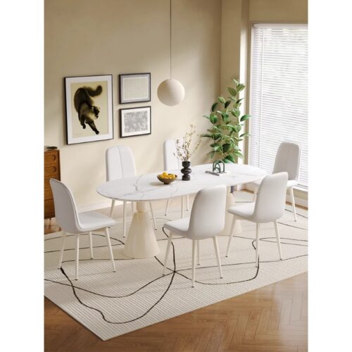 Simple Cream Style Dining Chair, French Upholstered Chair For Dining Room, Home Backrest Chair, Coffee & Leisure Chai...