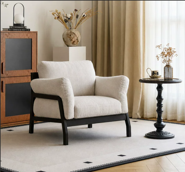 Nordic-style vintage removable-cover single armchair