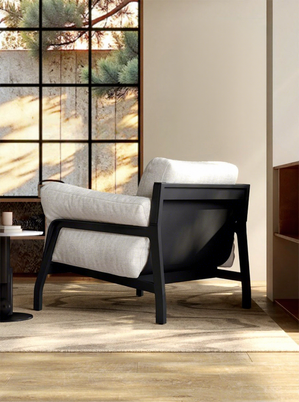 Nordic-style vintage removable-cover single armchair