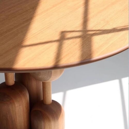 Oval Solid Wood Dining Table, Sculptural Art‑Shaped Legs Table in Pine / Ash Wood for Dining Room - Dining table - QONKA...