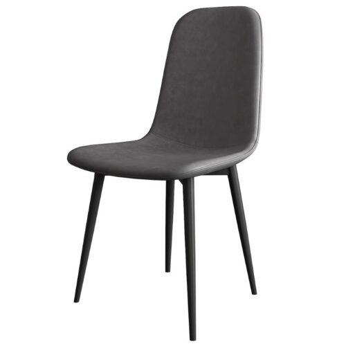 pu Leather Dining Chair, Modern Side Chair With Black Legs Gold Tip, Luxury Restaurant Home Dining Room - Metal dining cha...