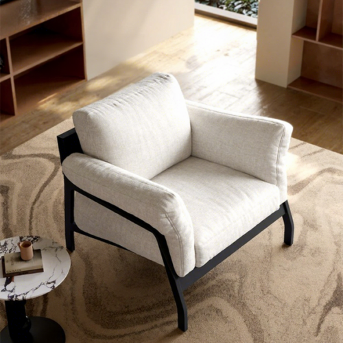 Nordic-style vintage removable-cover single armchair - Living room furniture - QONKA HOME