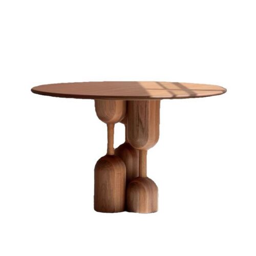 Oval Solid Wood Dining Table, Sculptural Art‑Shaped Legs Table in Pine / Ash Wood for Dining Room - Dining table - QONKA...