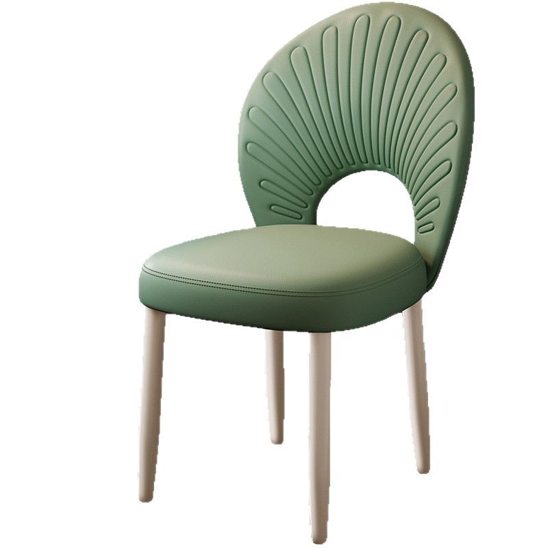 Modern Seashell Dining Chair Upholstered Faux Leather Dining Chair Modern Leisure Chair for Hotel Bistro Makeup Room