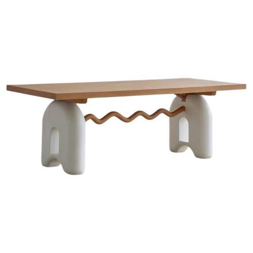 Rectangular Solid Wood Dining Table, Artistic Irregular Legs Table in Pine / Ash Wood for Home Dining Room - Dining table ...
