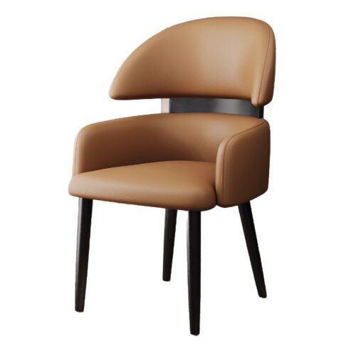 Modern Upholstered Dining Chair With Armrest - 主图 5 32 - QONKA HOME