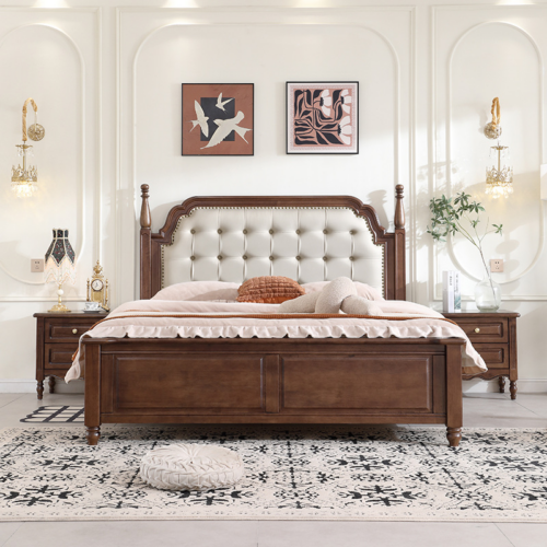 raditional Solid Wood Bed - Bedroom furniture - QONKA HOME