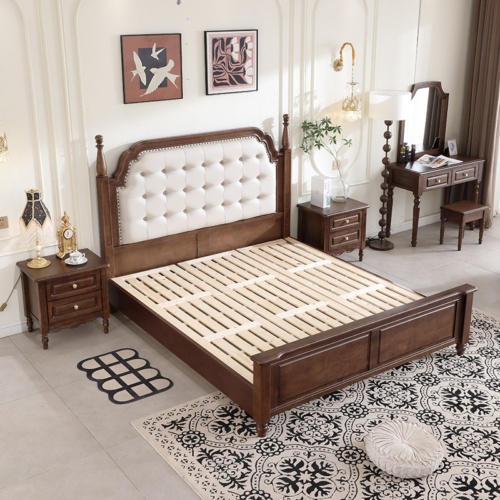 raditional Solid Wood Bed - Bedroom furniture - QONKA HOME