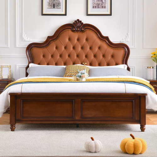 Luxury Vintage American Master Bedroom Bed - Bedroom furniture - QONKA HOME