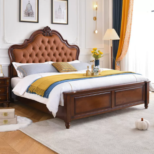 Luxury Vintage American Master Bedroom Bed - Bedroom furniture - QONKA HOME